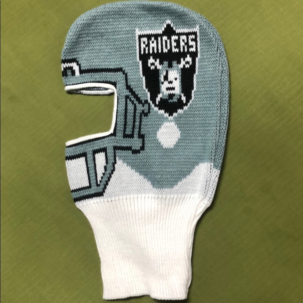 vtg Oakland Raiders Ski Helmet Mask Game Face 90s